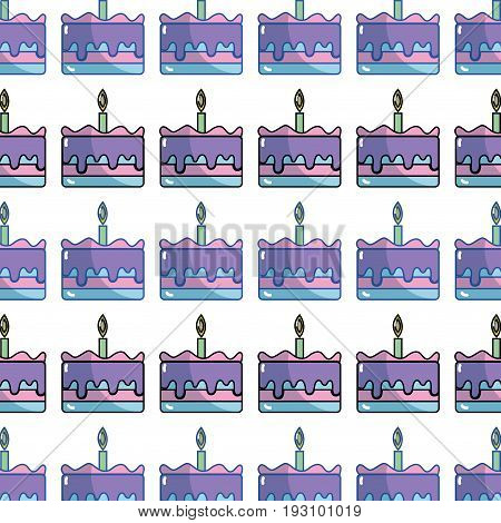 tasty cake desset with candle to eat background vector illustration