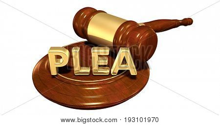 Plea Law Concept 3D Illustration
