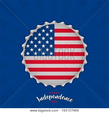 bottle cap for USA Independence Day. Happy 4th of july