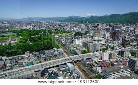 View Of Yamagata City In Tohoku, Japan
