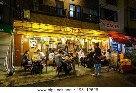 Night Street In Tokyo, Japan