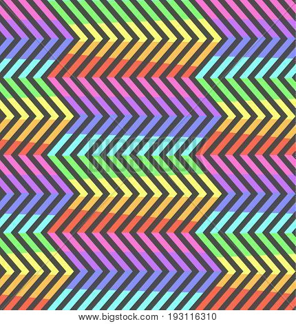 Abstract neon contrast rainbow zigzag pattern. Fashion seamless crankle texture with colorful zigzags for youth textile, wrapping paper, covers, banners, wallpapers, backgrounds, fabric print