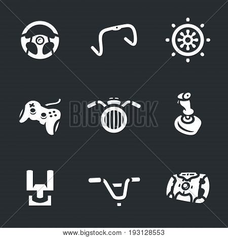 Car steering wheel, bicycle handlebar, steering wheel, gamepad, motorcycle steering wheel, joystick, cockpit, racing wheel.