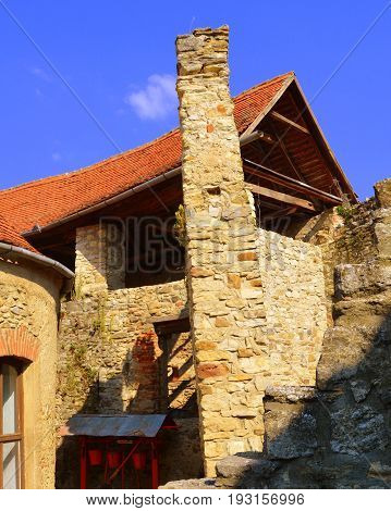 Courtyard of the medieval fortified saxon church in Calnic, Transylvania
Câlnic village is known for its castle, which is on UNESCO's list of World Heritage Sites