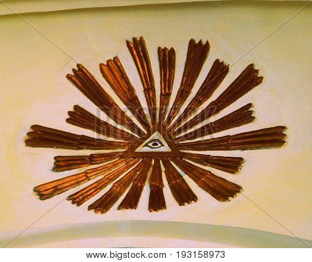 Ornament On Ceiling Of The Medieval Fortified Saxon Church In The Village Crit, Transylvania