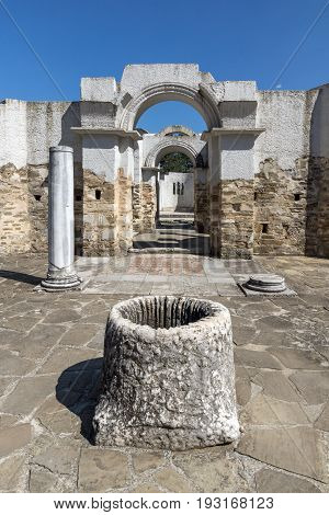 Ruins of Round (Golden) Church  of St. John, Preslav near The Second capital city of the First  Bulgarian Empire  Great Preslav, Bulgaria