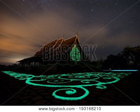 irindhorn Wararam Phu Prao Temple (Wat Phu Prao) Ubon Ratchathani Thailand Unseen.with the beauty of the temple. And views in the temple area A viewpoint overlooking the river. Mountain and Laos with neighbors or the identity of the landmark measure that
