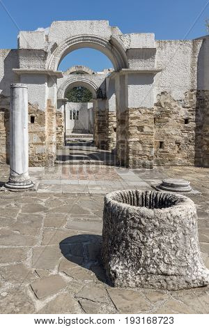 Ruins of Round (Golden) Church  of St. John, Preslav near The Second capital city of the First  Bulgarian Empire  Great Preslav, Bulgaria