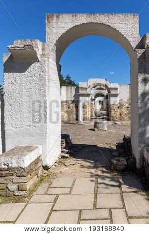Ruins of Round (Golden) Church  of St. John, Preslav near The Second capital city of the First  Bulgarian Empire  Great Preslav, Bulgaria