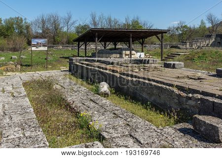 Ruins of The capital city of the First  Bulgarian Empire medieval stronghold Great Preslav (Veliki Preslav), Shumen Region, Bulgaria
