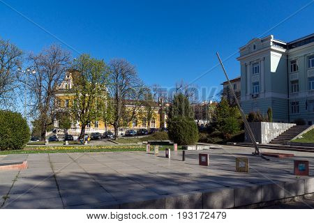 SHUMEN, BULGARIA - APRIL 10, 2017:  Building of Military Club in city of Shumen, Bulgaria