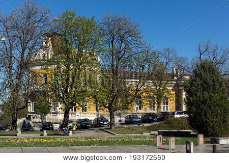SHUMEN, BULGARIA - APRIL 10, 2017:  Building of Military Club in city of Shumen, Bulgaria