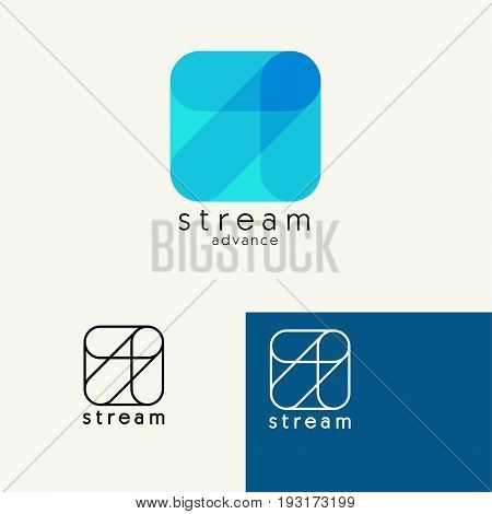 Arrow . Trendy minimalistic template design for logos, emblems, symbols, Icon. Vector elements with business card .