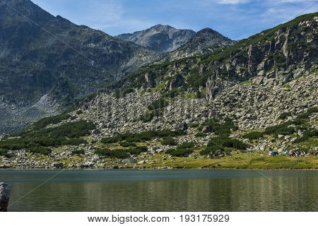 Amazing Panoramic view of Musalenski lakes and Musala peak, Rila mountain, Bulgaria