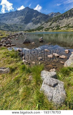 Amazing Panoramic view of Musalenski lakes and Musala peak, Rila mountain, Bulgaria