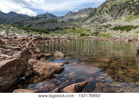 Amazing Panoramic view of Musalenski lakes and Musala peak, Rila mountain, Bulgaria