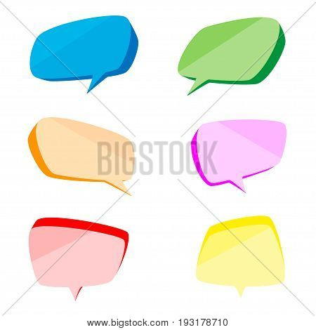 Bubbles color set for cartoon speech. Vector illustration