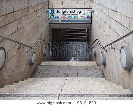 Jungfernstieg Subway Station In Hamburg