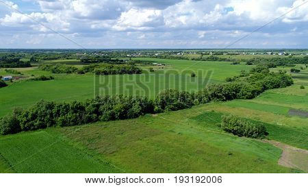 Top viev of countryside in a Russia