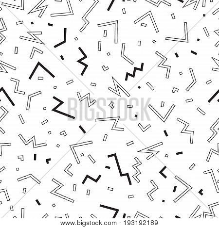 Abstract background. Retro wallpaper. Seamless design. Avant-garde graphic. Vintage ornament. Bauhaus art. Memphis backdrop. Hipster illustration. Futuristic  pattern. Geometry print. Vector.
