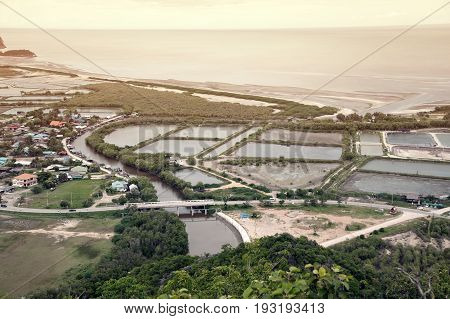 Top view of Khao Dang Viewpoint, Sam Roi Yod National park, Phra Chaup Khi Ri Khun Province in Middle of Thailand.