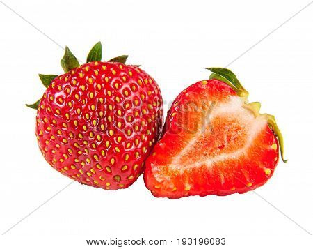 Fresh ripe juicy strawberry isolated on white background