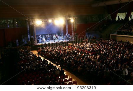 Bassano Del Grappa, Vi, Italy - April 29, 2017: Nomadi An Italian Famous Musical Badn On The Stage D