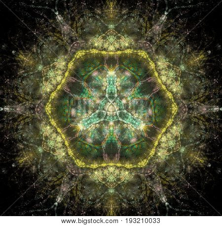 A kaleidoscopic mandala representing the truth and impermanence of existence.
