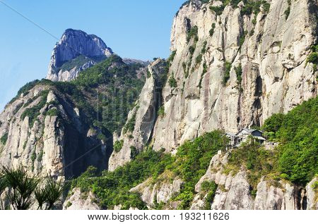 The rocky cliffs of Yandangshan scenic area within Zhejiang province china.