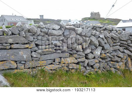 Co Galway , Ireland June 2017, The Aran Islands,ol Wall Made Of Stones