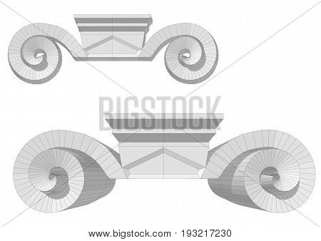 chapiter isolated on white background. 10 EPS