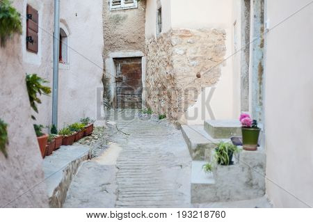 Coastal Old Town Small Narrow Street