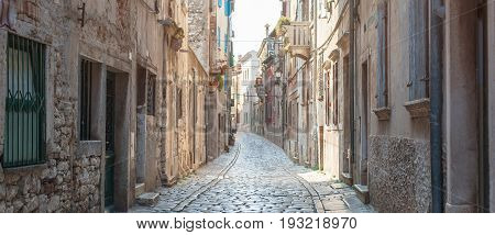 Coastal Old Town Small Narrow Street