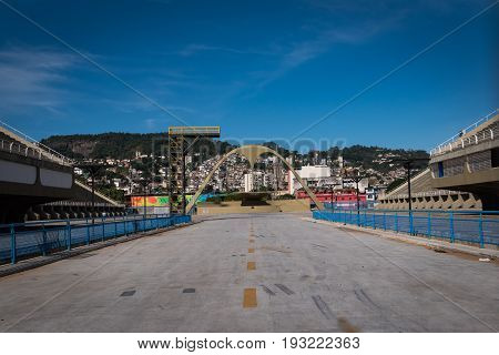 Empty Marques de Sapucai Sambadrome in Rio de Janeiro, Brazil