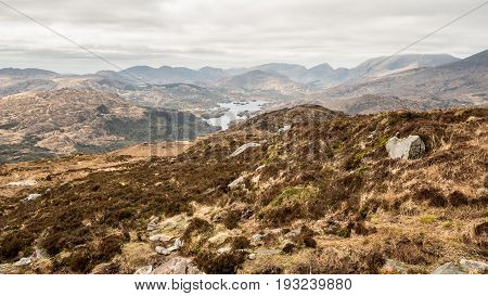 View of Upper Lake from Torc Mountain in Killarney National Park