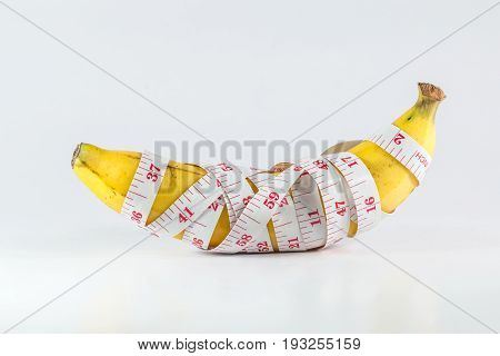 banana with measurement tape men penis size concept
