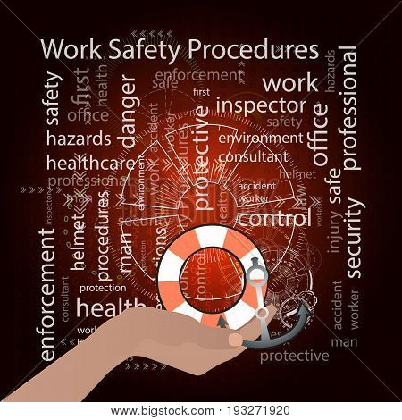 Work Safety Procedures Concept. Vector