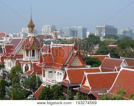Bangkok, Thailand - 4 january 2012: Wat Chana Songkhram temple at Banglamphu on Bangkok, Thailand