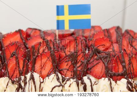 Swedish strawberrycake with chocolate with creme and a lot of love