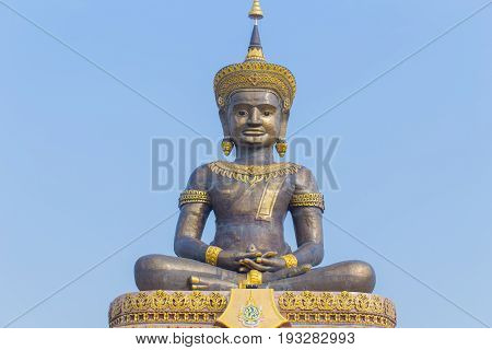 closeup Thai Tammaracha buddha statue at Phetchabun Thailand.