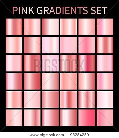 Pink rose gradients. Collection of pink gradient illustrations for cosmetic product design, cosmetic cream bottle design, background, cover, frame, ribbon, banner label, package design Vector template