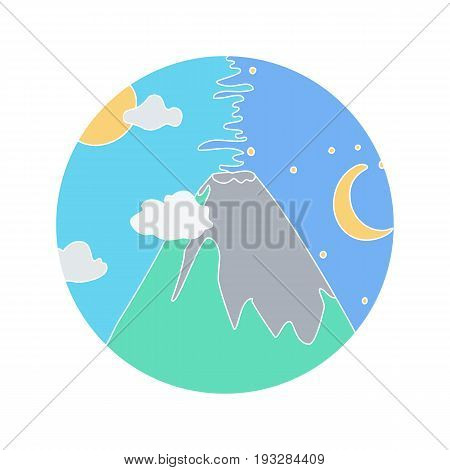 Volcano vector doodle icon Hand-drawn icon design of natural disaster object isolated on the white background vector illustration