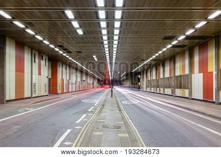 Beech Street Tunnel In Barbican. London