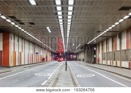 Beech Street Tunnel In Barbican. London