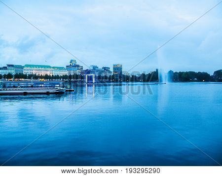 Aussenalster (outer Alster Lake) In Hamburg Hdr