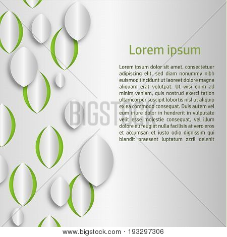 A background with stylized leaves and a text space for your information posts or other projects. EPS 8