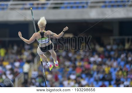 Rio de Janeiro Brazil - august 16 2016: STRUTZ Martina (GER) during Womens Pole Vault in the Rio 2016 Olympics Games