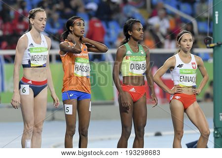 Rio de Janeiro Brazil - august 16 2016: Runner Genzebe Dibaba (ETH) during 1500m Women's run in the Rio 2016 Olympics Games