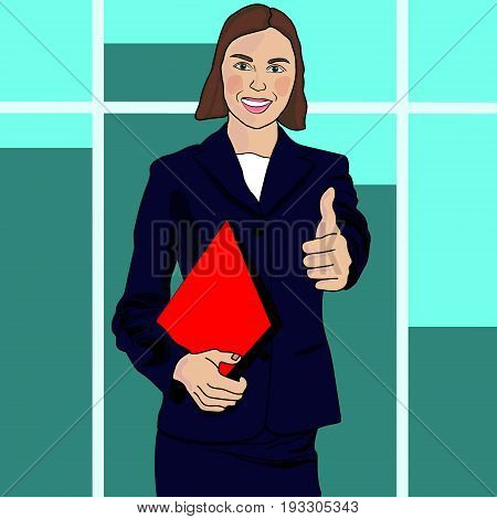 Business lady, an office worker, business woman, vector illustration