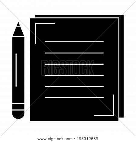 document with pencil isolated iconvector illustration design